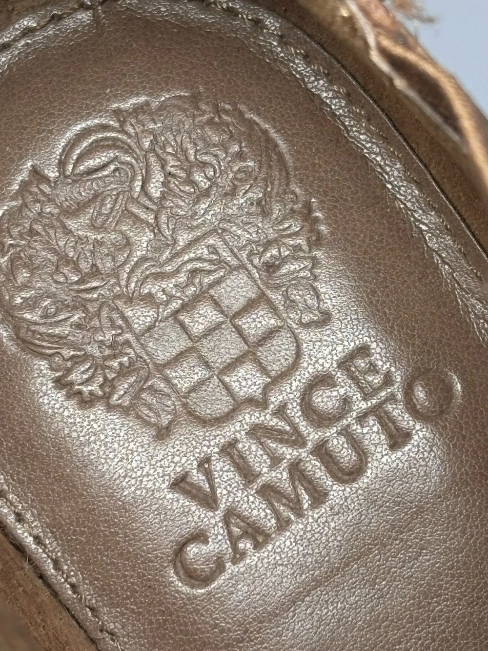 Vince Camuto Perforated Leather Ankle Booties Tan Brown Size 8M